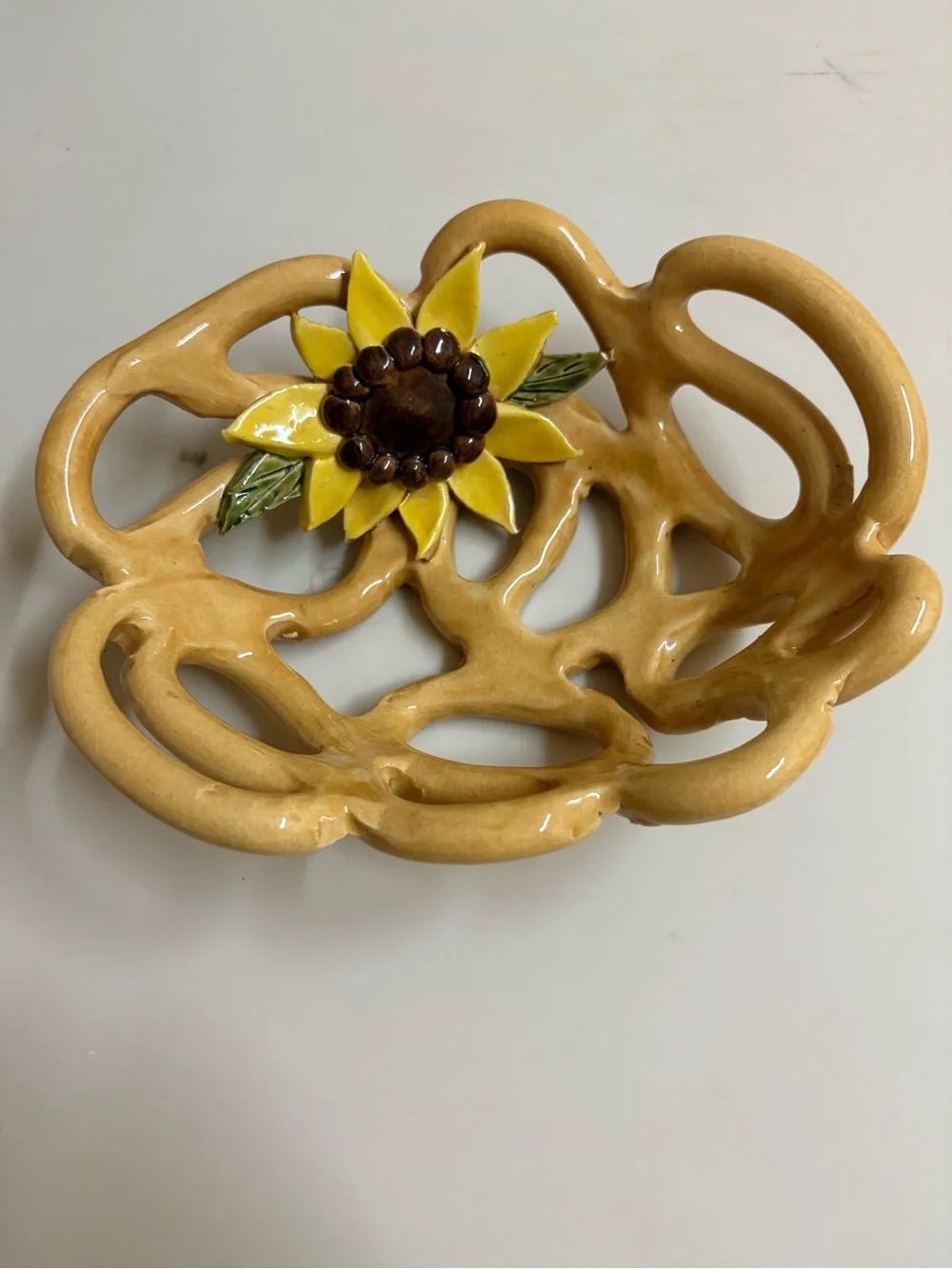 Sunflower Ceramic Decorative Serving Bowl - Yellow